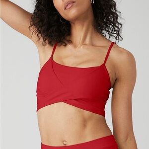 ALO YOGA Red Sports Bra Crop Top